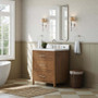 Wyndham Collection Isola 30" Free Standing Single Basin Vanity Set with Cabinet and Quartz Vanity Top