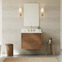 Wyndham Collection Isola WM 30" Wall Mounted Single Basin Vanity Set with Cabinet and Quartz Vanity Top