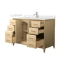 Wyndham Collection Janna 48" Free Standing Single Basin Vanity Set with Cabinet and Quartz Vanity Top