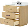 Wyndham Collection Francesca 36" Free Standing Single Basin Vanity Set with Cabinet and Quartz Vanity Top