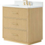 Wyndham Collection Francesca 36" Free Standing Single Basin Vanity Set with Cabinet and Quartz Vanity Top