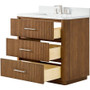 Wyndham Collection Francesca 36" Free Standing Single Basin Vanity Set with Cabinet and Quartz Vanity Top