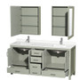 Wyndham Collection Sheffield 72" Free Standing Double Basin Vanity Set with Cabinet, Quartz Vanity Top, and Medicine Cabinet
