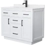 Wyndham Collection Beckett TK 42" Free Standing Single Basin Vanity Set with Cabinet and Quartz Vanity Top