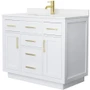 Wyndham Collection Beckett TK 42" Free Standing Single Basin Vanity Set with Cabinet and Quartz Vanity Top