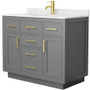 Wyndham Collection Beckett TK 42" Free Standing Single Basin Vanity Set with Cabinet and Quartz Vanity Top