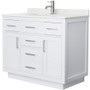 Wyndham Collection Beckett TK 42" Free Standing Single Basin Vanity Set with Cabinet and Quartz Vanity Top