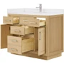 Wyndham Collection Beckett TK 42" Free Standing Single Basin Vanity Set with Cabinet and Quartz Vanity Top
