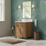 Wyndham Collection Rian 30" Free Standing Single Basin Vanity Set with Cabinet and Quartz Vanity Top