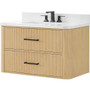 Wyndham Collection Francesca WM 36" Wall Mounted Single Basin Vanity Set with Cabinet and Quartz Vanity Top