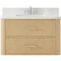 Wyndham Collection Francesca WM 36" Wall Mounted Single Basin Vanity Set with Cabinet and Quartz Vanity Top