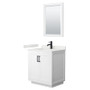 Wyndham Collection Miranda 30" Free Standing Single Basin Vanity Set with Cabinet, Quartz Vanity Top, and Framed Mirror