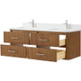 Wyndham Collection Francesca WM 60" Wall Mounted Double Basin Vanity Set with Cabinet and Quartz Vanity Top