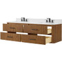 Wyndham Collection Francesca WM 72" Wall Mounted Double Basin Vanity Set with Cabinet and Quartz Vanity Top