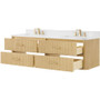 Wyndham Collection Francesca WM 72" Wall Mounted Double Basin Vanity Set with Cabinet and Quartz Vanity Top