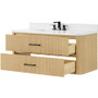 Wyndham Collection Francesca WM 48" Wall Mounted Single Basin Vanity Set with Cabinet and Quartz Vanity Top