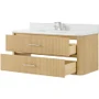 Wyndham Collection Francesca WM 48" Wall Mounted Single Basin Vanity Set with Cabinet and Quartz Vanity Top