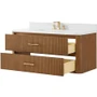 Wyndham Collection Francesca WM 48" Wall Mounted Single Basin Vanity Set with Cabinet and Quartz Vanity Top