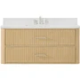 Wyndham Collection Francesca WM 48" Wall Mounted Single Basin Vanity Set with Cabinet and Quartz Vanity Top