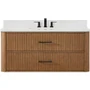 Wyndham Collection Francesca WM 48" Wall Mounted Single Basin Vanity Set with Cabinet and Quartz Vanity Top
