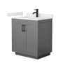 Wyndham Collection Miranda 30" Free Standing Single Basin Vanity Set with Cabinet and Quartz Vanity Top