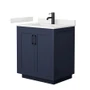 Wyndham Collection Miranda 30" Free Standing Single Basin Vanity Set with Cabinet and Quartz Vanity Top