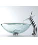 Donna 12 inch waterfall faucet with long stem glass tray in chrome finish
