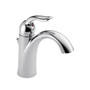 Delta Lahara Single Hole Bathroom Faucet with Pop-Up Drain Assembly and Optional Base Plate