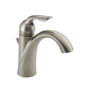 Delta Lahara Single Hole Bathroom Faucet with Pop-Up Drain Assembly and Optional Base Plate