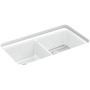 Kohler |Cairn® 33-1/2" x 18-5/16" x 9-1/2" Neoroc® under-mount double-equal kitchen sink with sink rack