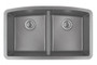 Karran Double Equal Bowl Undermount Kitchen Sink Grey Finish 32-1/2" x 19-1/2" QU-710