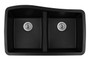 Karran Double Equal Bowl Undermount Kitchen Sink Black Finish 33-1/2" x 20-1/2"