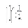 Brizo Baliza Thermostatic Shower System with Rain Shower Head, Hand Shower with Slide Bar, 6 Function Diverter, and 2 Body Sprays