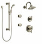 Brizo Thermostatic Shower System with Rain Shower Head, Hand Shower with Slide Bar, 6 Function Diverter, and 2 Body Sprays from the Charlotte Collection