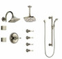 Brizo Sensori Custom Thermostatic Shower System with Wall and Ceiling Showerhead, Volume Controls, Body Sprays, and Hand Shower - Valves Included: Charlotte Collection