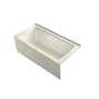 Kohler Archer Three Wall Alcove Soaking Tub with Left Hand Drain and Integral Apron