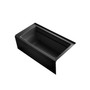 Kohler Archer Collection 60" Three Wall Alcove Soaker Bath Tub with Armrests, Lumbar Support and Right Drain