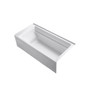 Kohler Archer Collection 72" Three Wall Alcove Soaker Bath Tub with Slotted Overflow, Armrests, Lumbar Support, Textured Bottom and Right Hand Drain