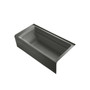 Kohler Archer Collection 72" Three Wall Alcove Soaker Bath Tub with Slotted Overflow, Armrests, Lumbar Support, Textured Bottom and Right Hand Drain