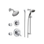 Delta Monitor 17 Series Dual Function Pressure Balanced Shower System with Integrated Volume Control, Shower Head, 2 Body Sprays and Hand Shower - Includes Rough-In Valves