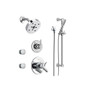 Delta Monitor 17 Series Dual Function Pressure Balanced Shower System with Integrated Volume Control, Shower Head, 2 Body Sprays and Hand Shower - Includes Rough-In Valves : Trinsic