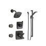 Delta Monitor 17 Series Dual Function Pressure Balanced Shower System with Integrated Volume Control, Shower Head, 2 Body Sprays, Hand Shower and Valves