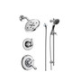 Delta Monitor 17 Series Dual Function Pressure Balanced Shower System with Integrated Volume Control, Shower Head, and Hand Shower - Includes Rough-In Valves: Linden