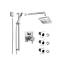Delta Ara Thermostatic Shower System with Shower Head, Shower Arm, Hand Shower, Slide Bar, Bodysprays, Hose, Valve Trim and MultiChoice Rough-In