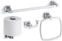 Kohler 18" Towel Bar, Towel Ring, Tissue Holder and Robe Hook