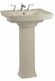 Kohler 24" Widespread Vitreous China Pedestal Bathroom Sink with 3 Pre Drilled Faucet Holes from the Archer Collection