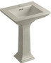 Kohler 24" Single Hole Fireclay Bathroom Sink with Overflow and 1 Pre Drilled Faucet Hole from the Memoirs Collection