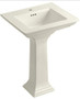 Kohler 24" Single Hole Fireclay Bathroom Sink with Overflow and 1 Pre Drilled Faucet Hole from the Memoirs Collection