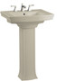 Kohler 24" Centerset Vitreous China Pedestal Bathroom Sink with 3 Pre Drilled Faucet Holes from the Archer Collection