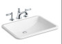 Kohler Ladena 18-3/8" Undermount Bathroom Sink with Overflow and Artifacts Widespread Bathroom Faucet with Pop-Up Drain Assembly